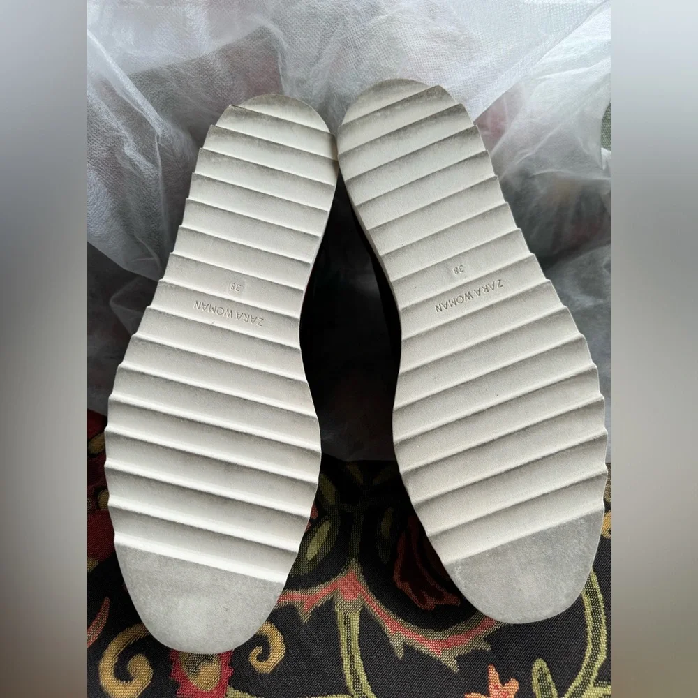 Zara Woman: Slip On Black Patent Studded Brogue Sz 38/7.5 - Picture 5 of 10